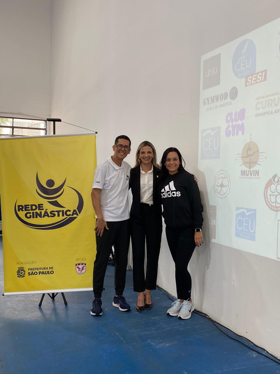 Na imagem, participantes do programa Rede Ginástica.
