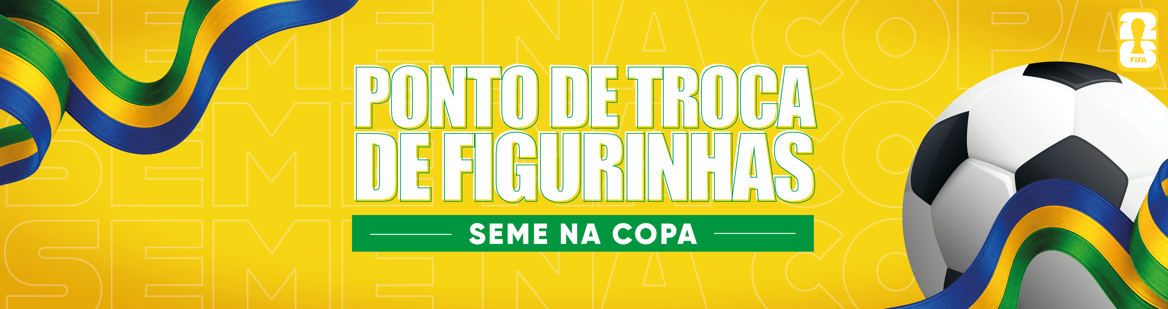 Na imagem, arte de divulgação dos pontos de trocas de figurinha nos Centros Esportivos.